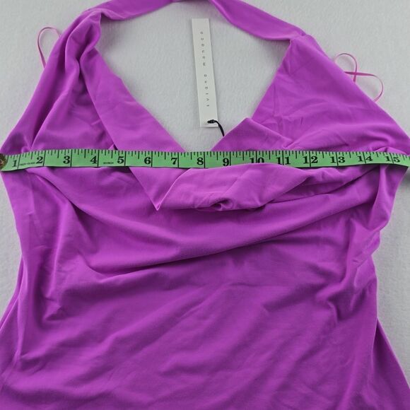 Susana Monaco -1636 NWT Cowl Halter Top in Bubble Purple Pink Size Small - Picture 6 of 8